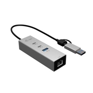 USB-c/USB-a Metal Hub 3 (2x USB-c, 1x USB-a) Port + 2.5glan